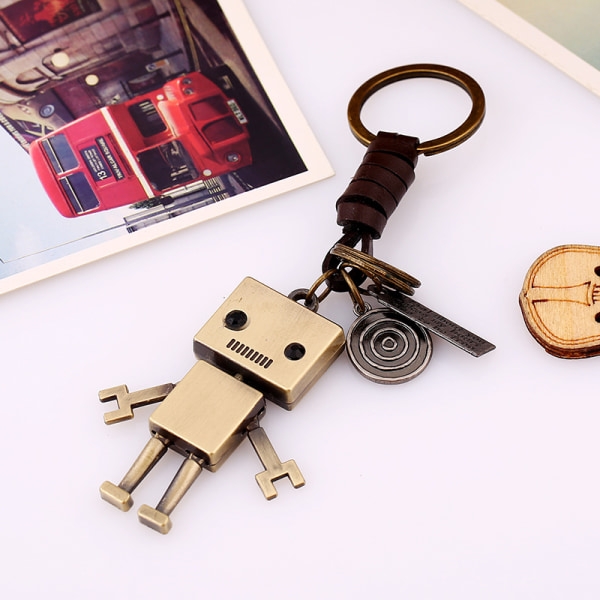 Porte-clés robotmobil, petit cadeau vintage, cuir enfants et fe