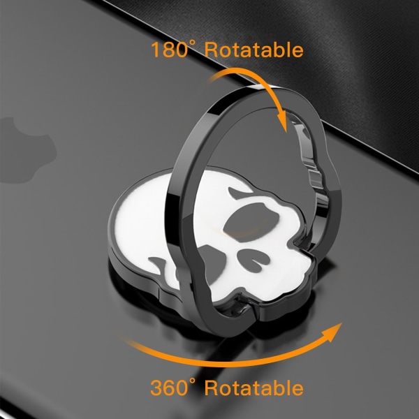 Mobiltelefon Ring Grip, 2-pakning, 360° justerbar ringholder, passer til magnetisk bilholder for mobiltelefonholder og svart