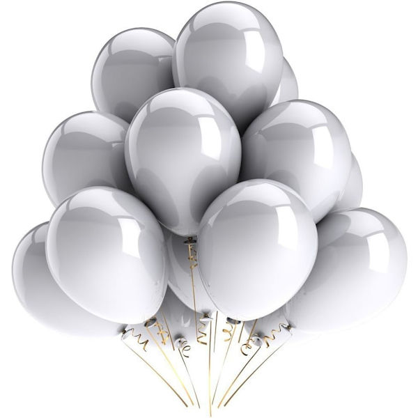 96 st silverfärgade partyballonger för fest, födelsedag, bröllopsdag, juldekoration, ballonger 12 tum 2,8 g latexballonger