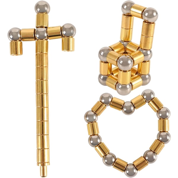 Magnetisk Stress Relief Penna - Rolig Present för Barn/Vänner (Guld)