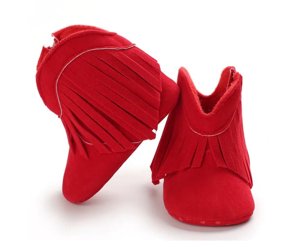Baby Sko Varme Bomullssko - Rød (12cm)