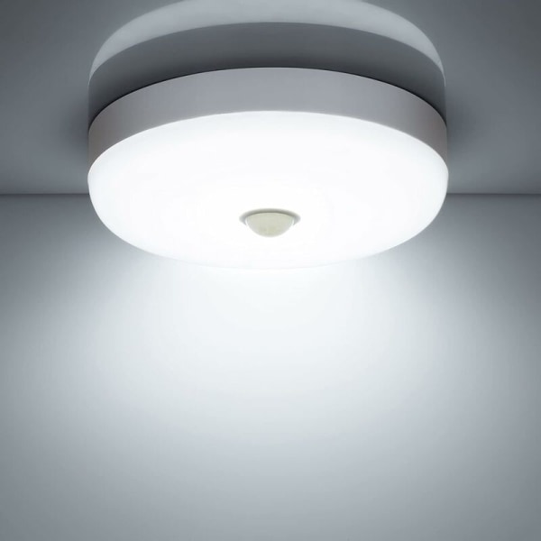 LED-taklampa med rörelsesensor 12W 1500LM 6500K Kall vit IP56 Vattentät rund LED-taklampa för utomhus inomhus trappa badrum garage Corr