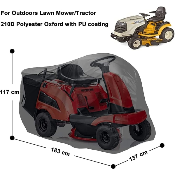210D Oxford gräsklipparöverdrag Skydd UV-skydd Dammtät Väderbeständigt överdrag för gräsklippare Traktor 183 x 137 x 117cm