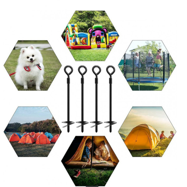 4 st markankare, kraftigt ankarsats, markankare, studsankare för studsmatta, för studsmatta, gunga, husdjurstält, camping, lekstuga