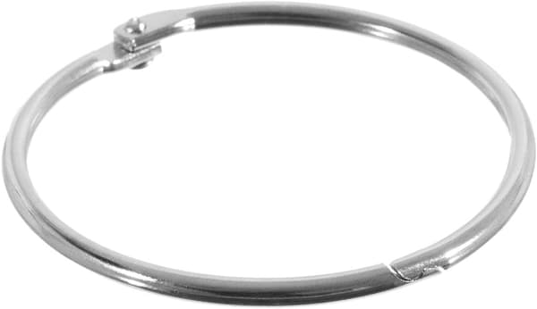 10-pack nickelpläterade metallbokringar för bladpärm - 5 cm diameter - silver