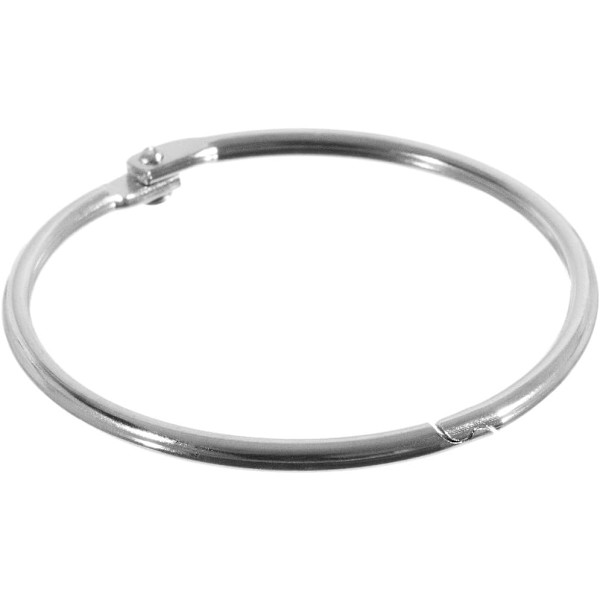 10 stk. nikkelbelagte metalbogringe til bladmapper - 5 cm diameter - sølv