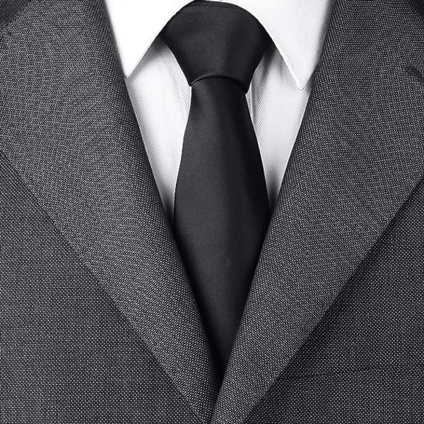 Svart-håndlaget klassisk 8 cm slips for menn for arbeid eller spesielle anledninger
