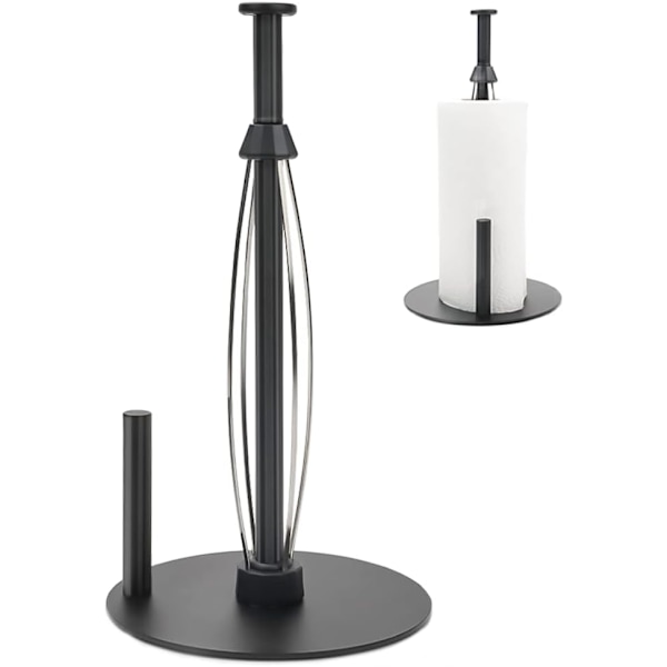Vertikal Papirhåndklædeholder (30*7cm), Sort, Køkkenrulleholder Rustfrit Stål Køkkenrulleholder til Dæmpningseffekt, Bordplade Køkkenpapir Towe