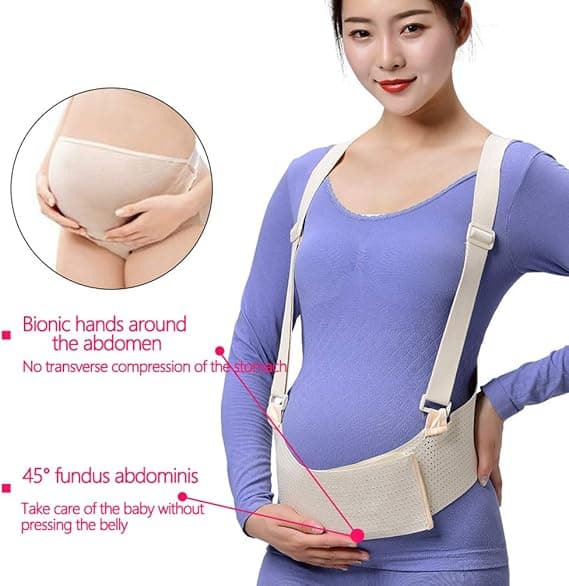 Maternity Elasticitet Andningsbar Bälte Straddle Axelrem Graviditetsstöd Band Bukstöd Skyddande Bälte