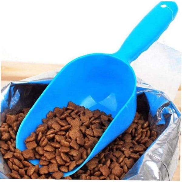 Kæledyr Hvalp Tørfoder Ske Plastik Hånd Skovl Kæledyr Foder Skovl Måleske Kæledyr Tilbehør Blå(24*7.5*5.5cm)