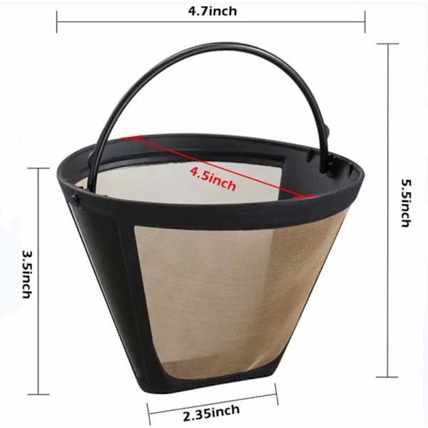 2 stk. genanvendeligt kaffefilter permanent kaffefilter kaffefilter