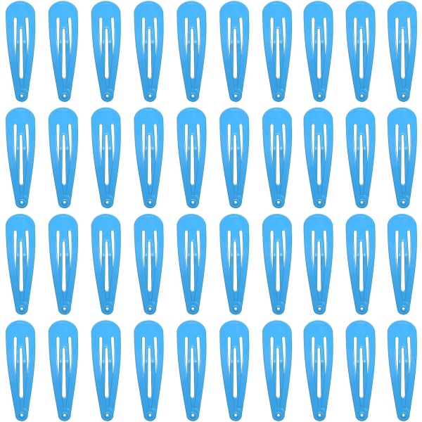 40 stycken blå 5cm metallspänne hårspänne för barn och gi