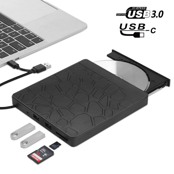 USB 3.0 Ulkoinen CD/DVD-asema USB 2.0/Type-c