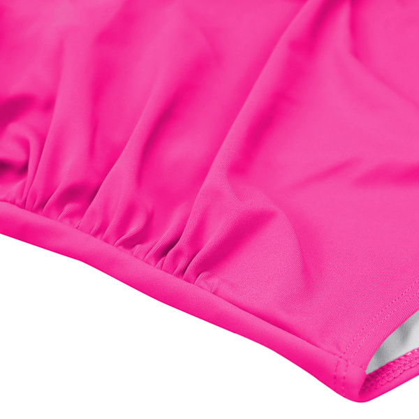 Kvinders badedragt i ét stykke med mavekontrol, hulhøjtaljet badedragt med bindebånd på ryggen, 1-delt badedragt L (pink)