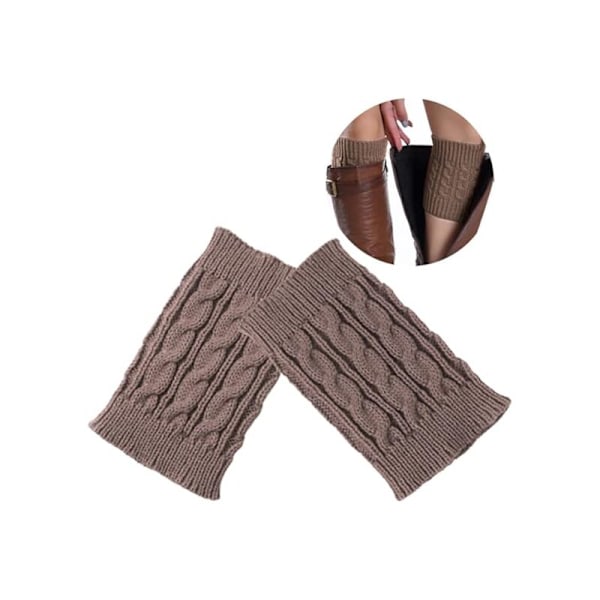 Gares Leggings 2 par Leggings Gares Gares Kvinne Kvinne Kvinne Støvler Strikk Strikk Støveltrekk korte sokker Støvelmansjetter Singles Boot, Svart og Khaki, 2012 c