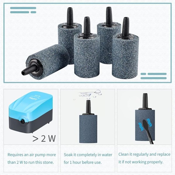 1,5 cm Akvarium Luftsten Cylindrisk Boble Diffuser Udgivelsesværktøj til Nano Luftpumper, Små Spande, Akvarier og Udendørs Havetanke (10 stk)