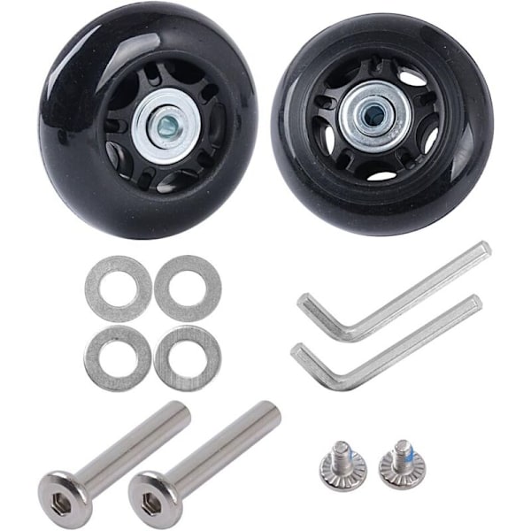2 st Resväska Set Ersättningskit av Tyst Gummi Gummi Kit Reservhjul för resväska bagage tillbehör (45mm18mm)