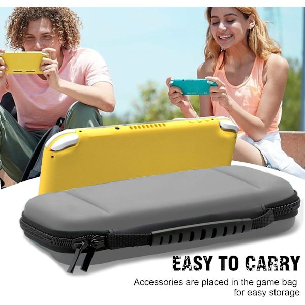(Grå) 1 st Nintendo Switch Lite-fodral, hårt fodral för Nintendo Switch Lite-konsol, innehåller 8 spelkort, JoyCon och andra tillbehör.