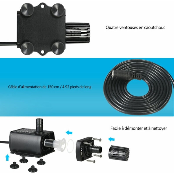 De dier vandpumpe DC ultra-stille børsteløs, 250l/t flow