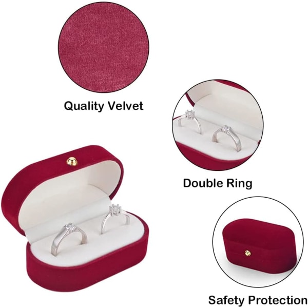 1 stk Velvet Ring Box, Elegant Ring Box, Øredobber Smykker Oppbevaring