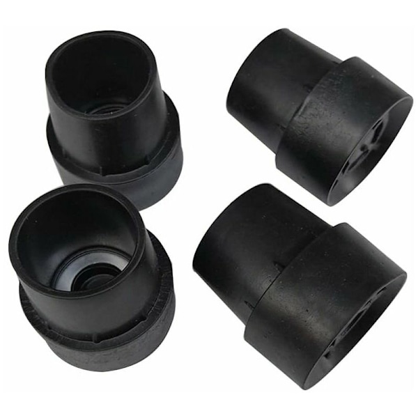Set med 10 halkfria gummifötter för studsmatta, enkla att installera - Solida latex-studsmatte-tillbehör för runda fötter på 2,5 cm - svart
