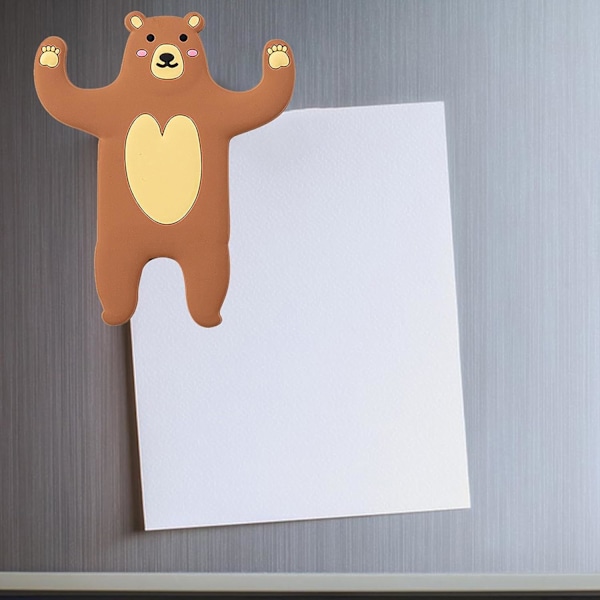 Magneettinen jääkaapin koukku - Söpö jääkaapin tarra Magneettiset koukut Söpö ruskea karhu tai panda avaimenpidike, Monipuoliset joustavat koukut hanskoille, avaimille, kylpyhuoneeseen