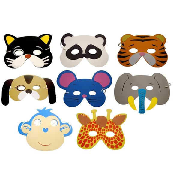 Vaahtomuoviset eläinmaskit lapsille - Juhlatarvikkeet, loistavat naamiaisiin, naamiaisiin, syntymäpäiväjuhliin, Halloweeniin, jouluun, polttarijuhliin
