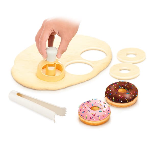 2 stk. Donutform med dyppespænde ø 8 cm Hvid/Gul