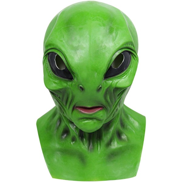 Halloween Mask Alien Green Latex Mask Mask, Halloween Creepy Wrinkle Mask, Old Man Latex Mask Kostyme Cosplay Festrekvisitter