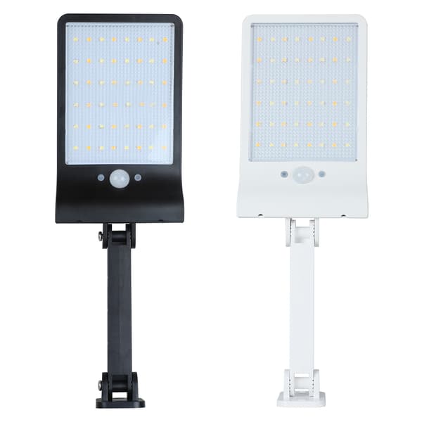 Solcellelampe 48 LED Solcelle Flomlys Udendørs Bevægelsessensor Solcelle Veranda Lys Vandtæt Pool Lys til Have, Gård, Skur（den Sorte）