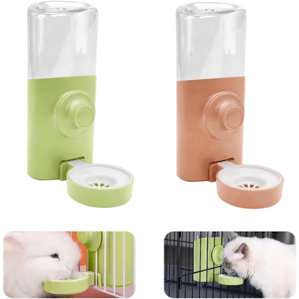 Stk. Lille Drikkedunk til Dyr, 600ML Automatisk Kaninfoderflaske, Hængende Anti-Dryp Kanindrikker til Marsvin Hamster Chinchilla Pindsvin P