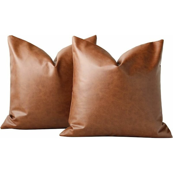Ytterligare dekoration för julkuddöverdrag 45x45cm Set om 2, kuddfodral i 18x18 tum konstläder accent, modern prydnadskudde