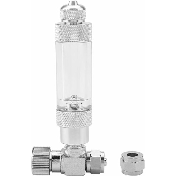 Akvarium Tank Nåleventil for Akvariumsystem Co2 Regulator (Dobbelthode Finjusteringsventil + Tilbakeslagsbobleteller, 4)