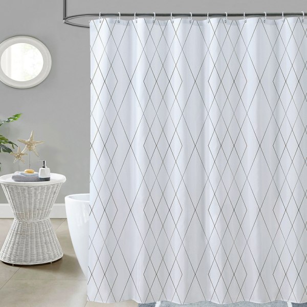 Enkel vanntett dusjforheng i lin, tykk polyester dusjforheng, badeforheng, sengeforheng 120*180 cm