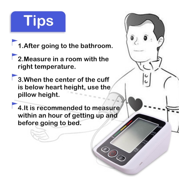 Elektronisk blodtrykksmåler-arm blodtrykksmåleinstrument for hjemmebruk-USB plug-in nøytralt stemme blodtrykksmåler