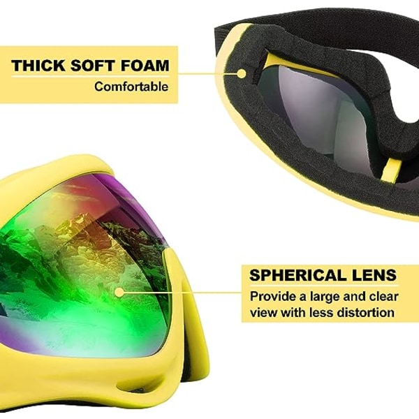 Skibriller, motorsykkelbriller, 3-pack snowboardbriller for menn