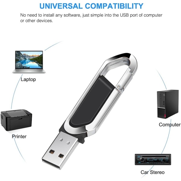 USB 64GB bærbar Memory Stick med nøglering USB 2.0 Flash Drive