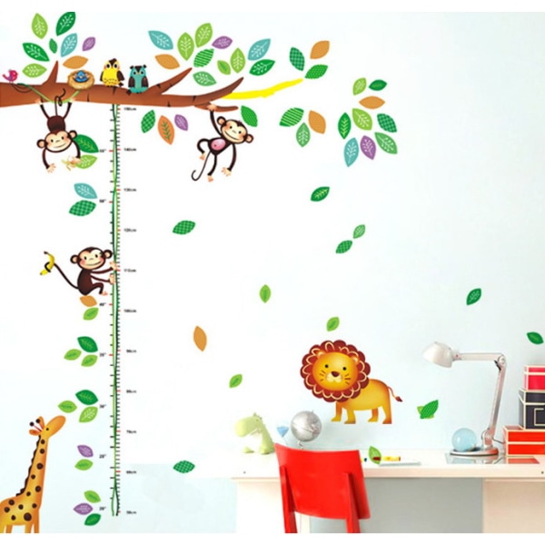 Barnas aper og dyr Høydevekstdiagram veggdekor, Ju