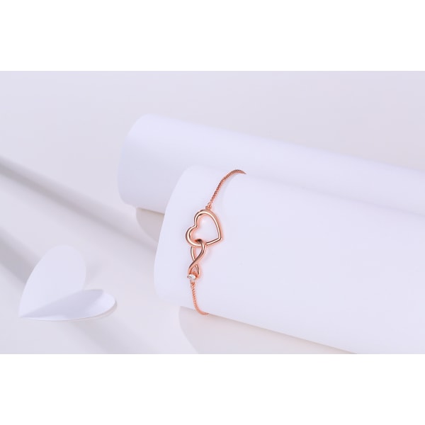 Rose Gold Slider Armbånd, Sterling Sølv S925, Justerbar, Perfekt Gave til Kvinder