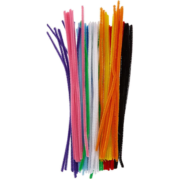 Chenillegarn Mix, Flerfärgad, 30 cm 100 st