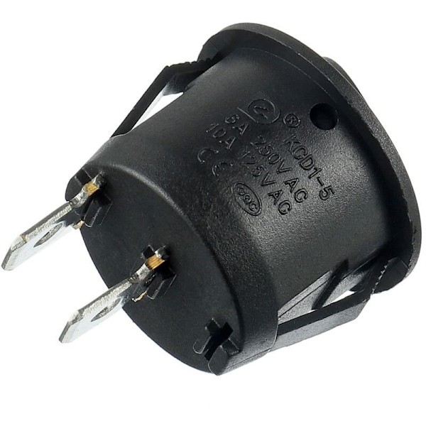10 st Svarta Runda Vippströmbrytare På/Av 2 Stift AC 6A(250V) 10A(125V) SPST Tryckströmbrytare för Bil Båt Marin Bil Lastbil Ljus Hushåll