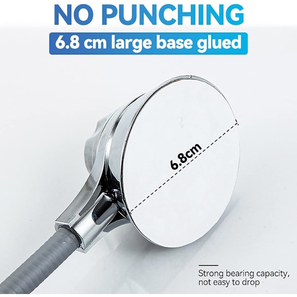 Hånddusjholder, 360° justerbar dusjholder solid paste dusjhodeholder uten boring universell dusjholder supp