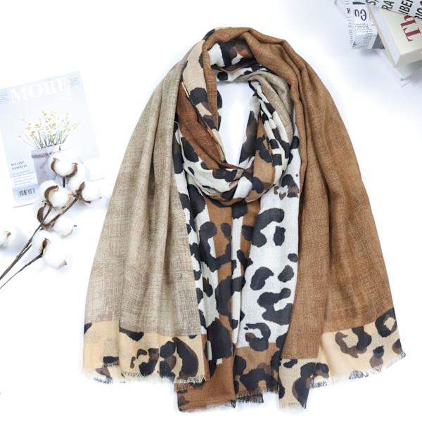 Leopard print patchwork kvast tørklæde tørklæde til kvinder