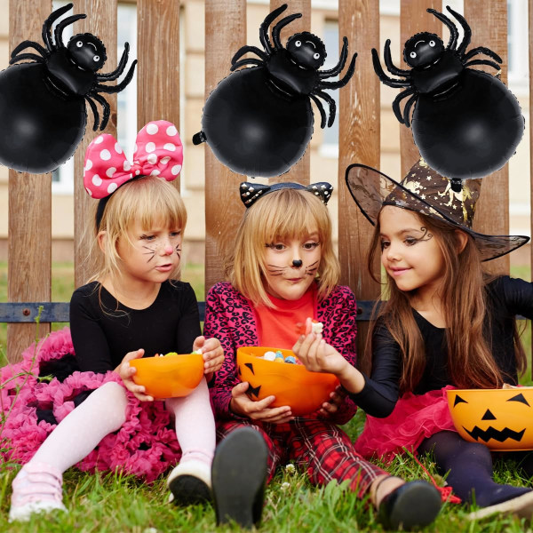 Ny Halloween svart giftig spindelform aluminiumfilmballong Halloween festdekoration ballongarrangemang