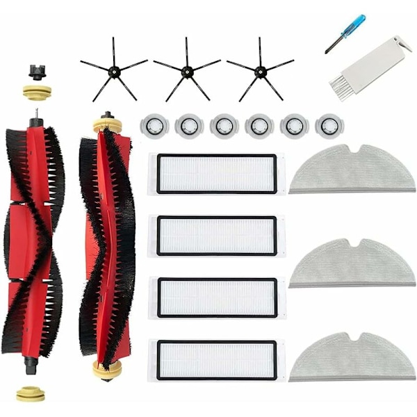 Reservdelar Tillbehörssats För Xiaomi Roborock S5 Max S6 Pure S6 Maxv S5 S50 Huvudsida borste Rullfilter Mopp (19-Pack)