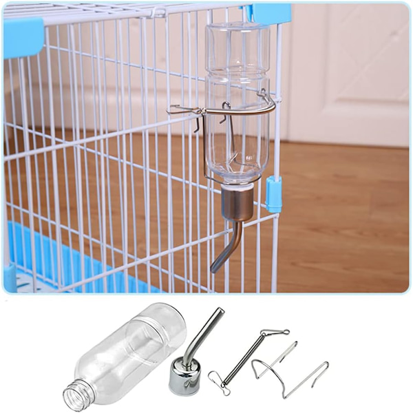 Hamster vannflaske, 180 ml vanndispenser for små dyr, kanin vannfôrer, kanin hengende vannfountain dispenser, for liten kjæledyrflaske, hamsteravgift