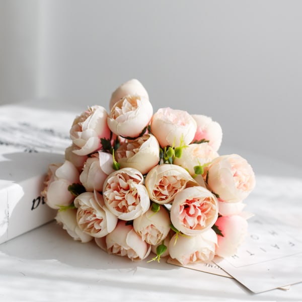 9 stk Kunstige roser Silkeblomster Falske blomsterbuketter til Weddi