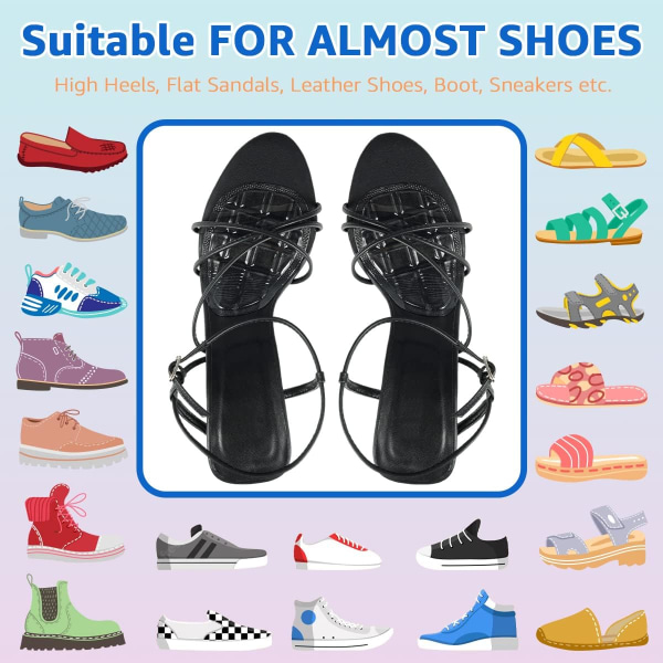 Mellemfodspuder, forfodspuder, skridsikre indlægssåler til sko med åben tå, hælpuder til indlægssåler for at forhindre fødderne i at glide frem 3 par (multi-colo