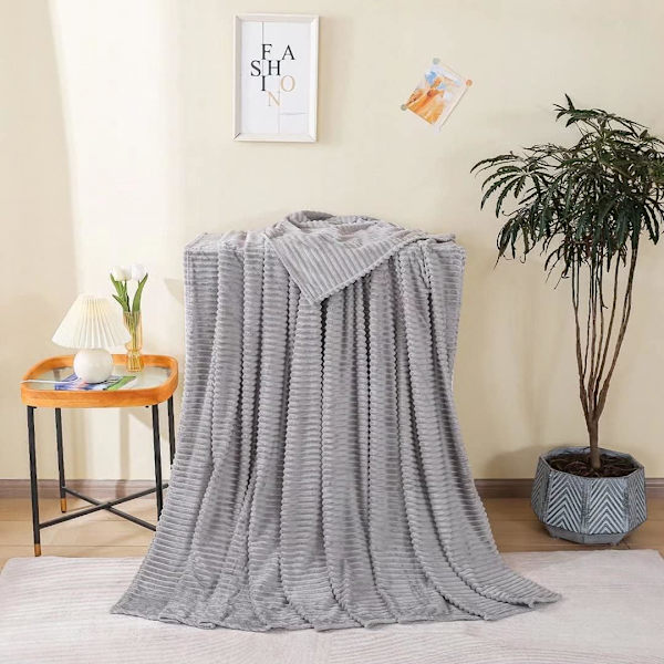 Soffa filt - filt 150x200 soffkast, fårgrå sofffilt 2 personer mjuk och varm