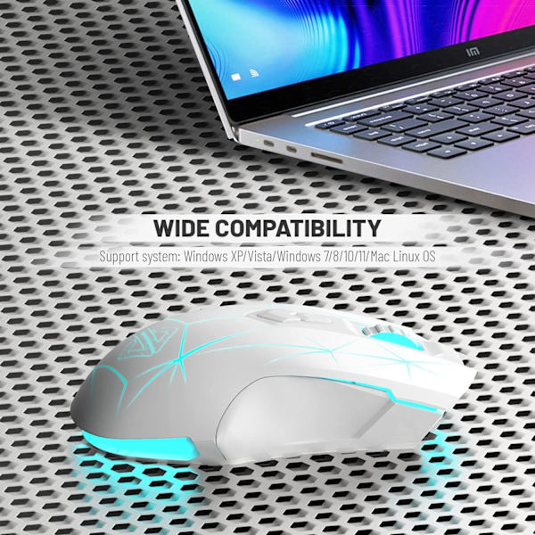 Trådlös spelmus, lätt tri-mode spelmus - 2.4G/BT5.0/USB-kabel, upp till 10K DPI, ergonomisk LED-bakgrundsbelyst spelmus med 8 programmerbara knappar